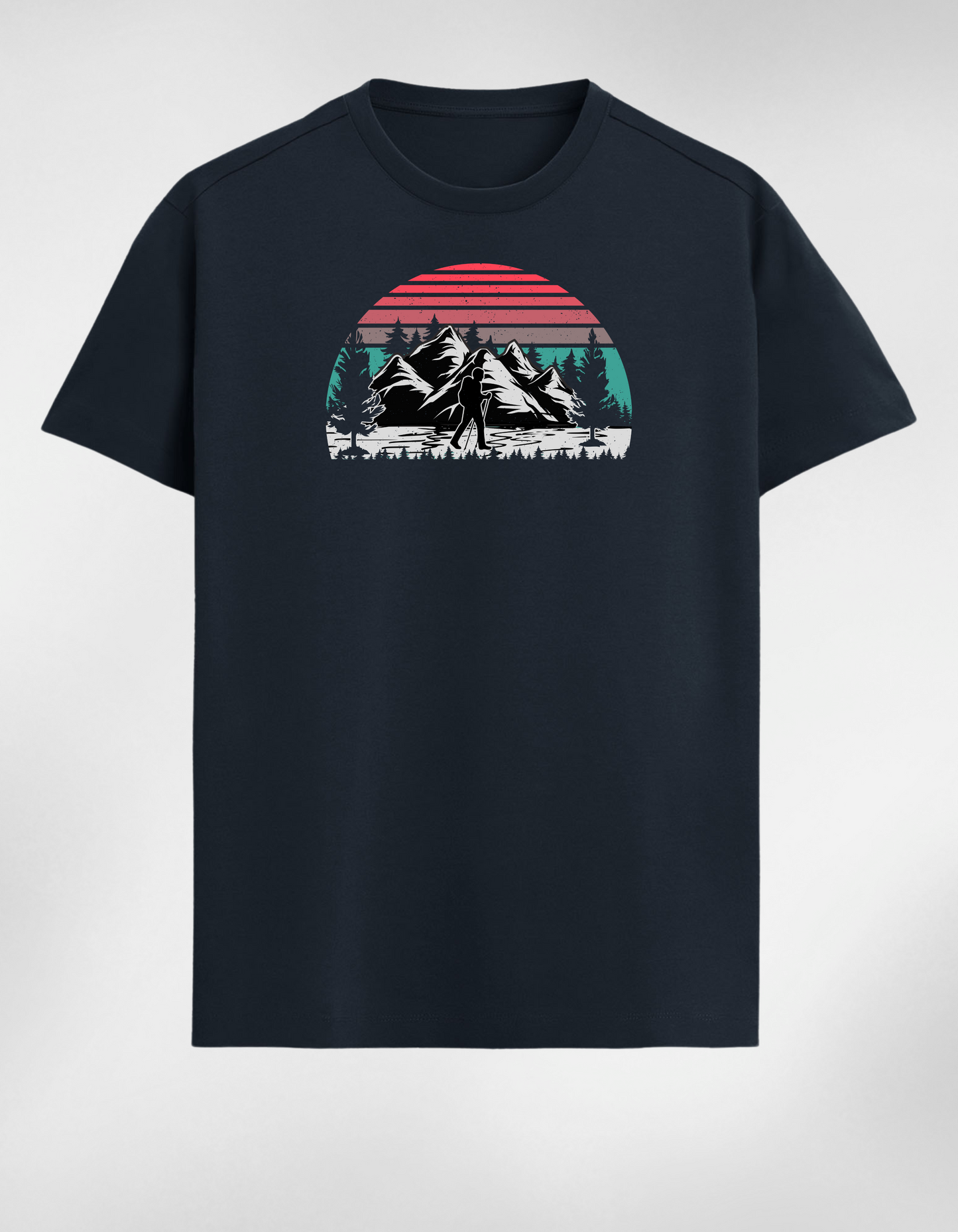 Mountain Calm – Retro Sunset Premium Tee