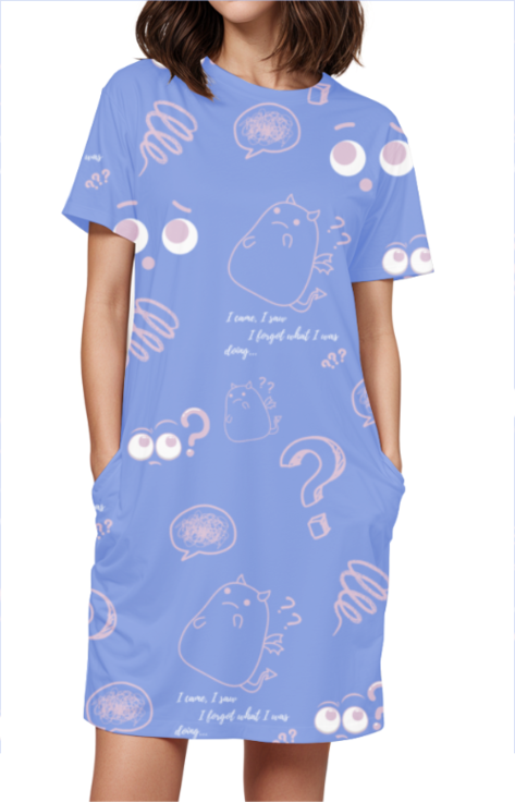 Quirky Confused Doodle Dress - I forgot what I was doing
