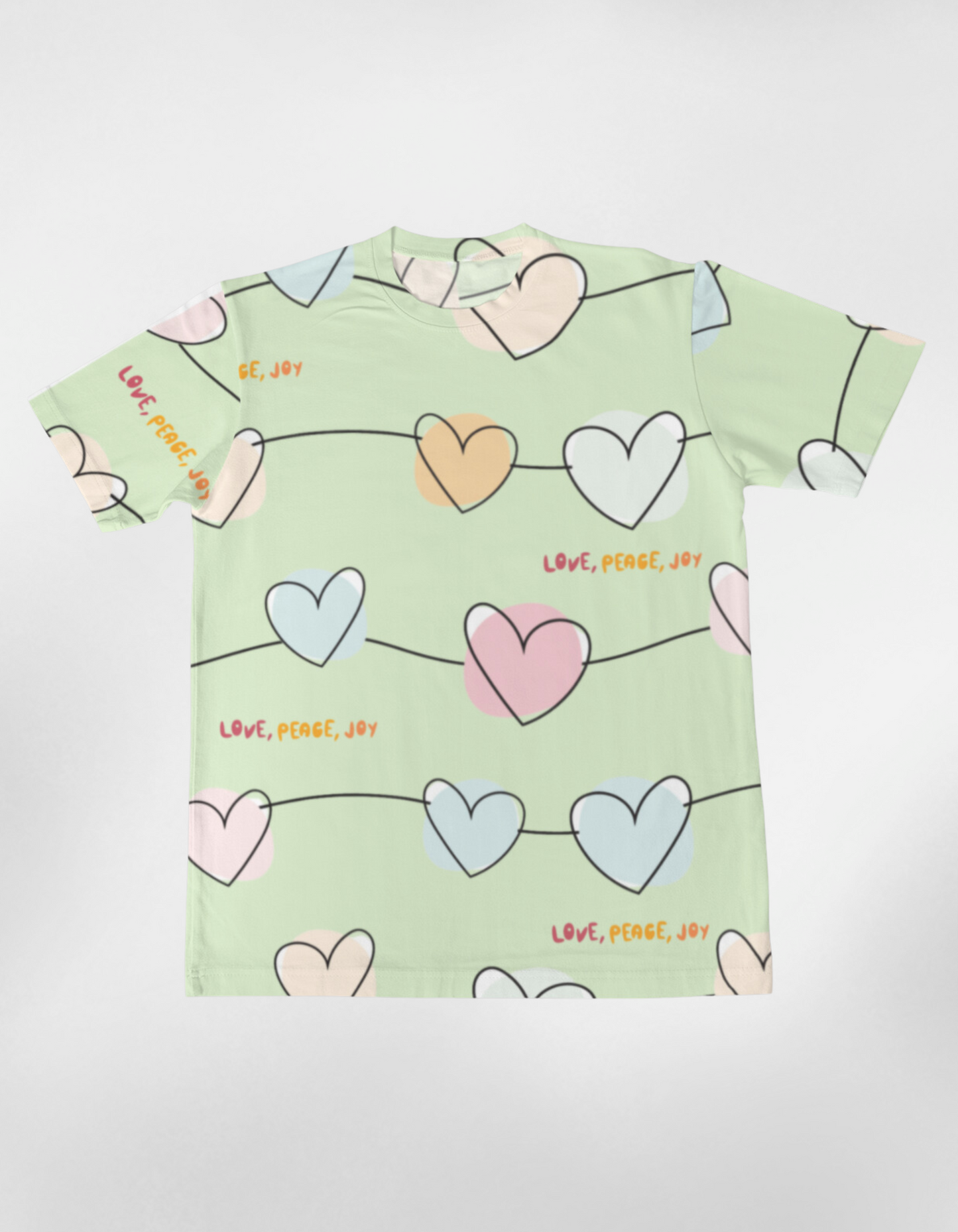 Love, Peace, Joy – Women’s AOP T-Shirt