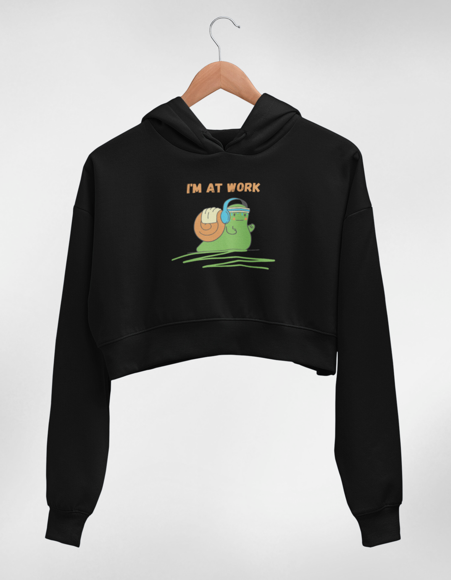 “I’m At Work” Women’s Crop Hoodie