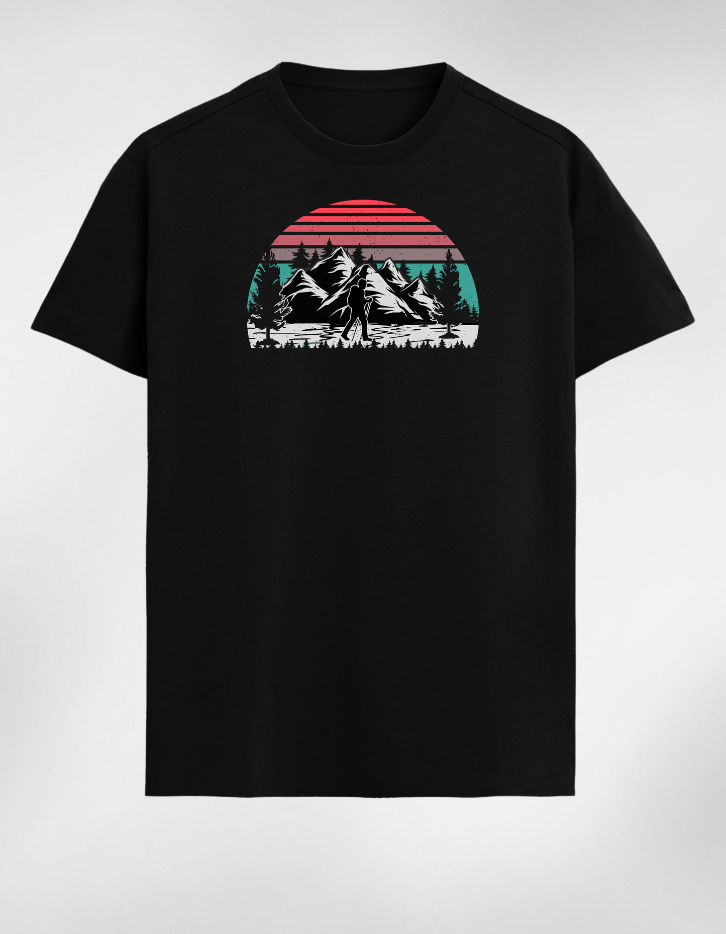 Mountain Calm – Retro Sunset Premium Tee