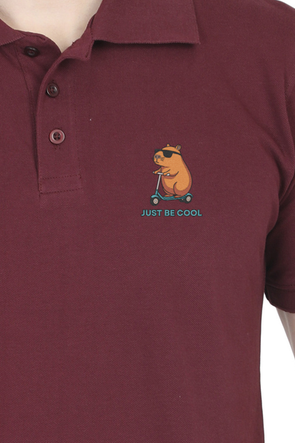 “Just Be Cool” Cotton Polo Shirt