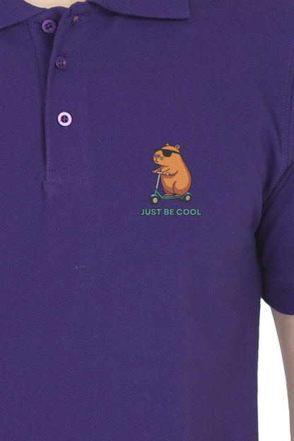 “Just Be Cool” Cotton Polo Shirt