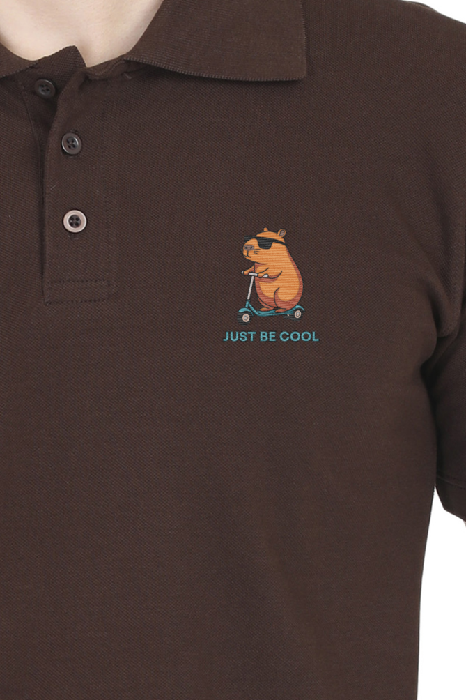 “Just Be Cool” Cotton Polo Shirt