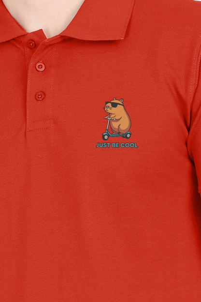 “Just Be Cool” Cotton Polo Shirt