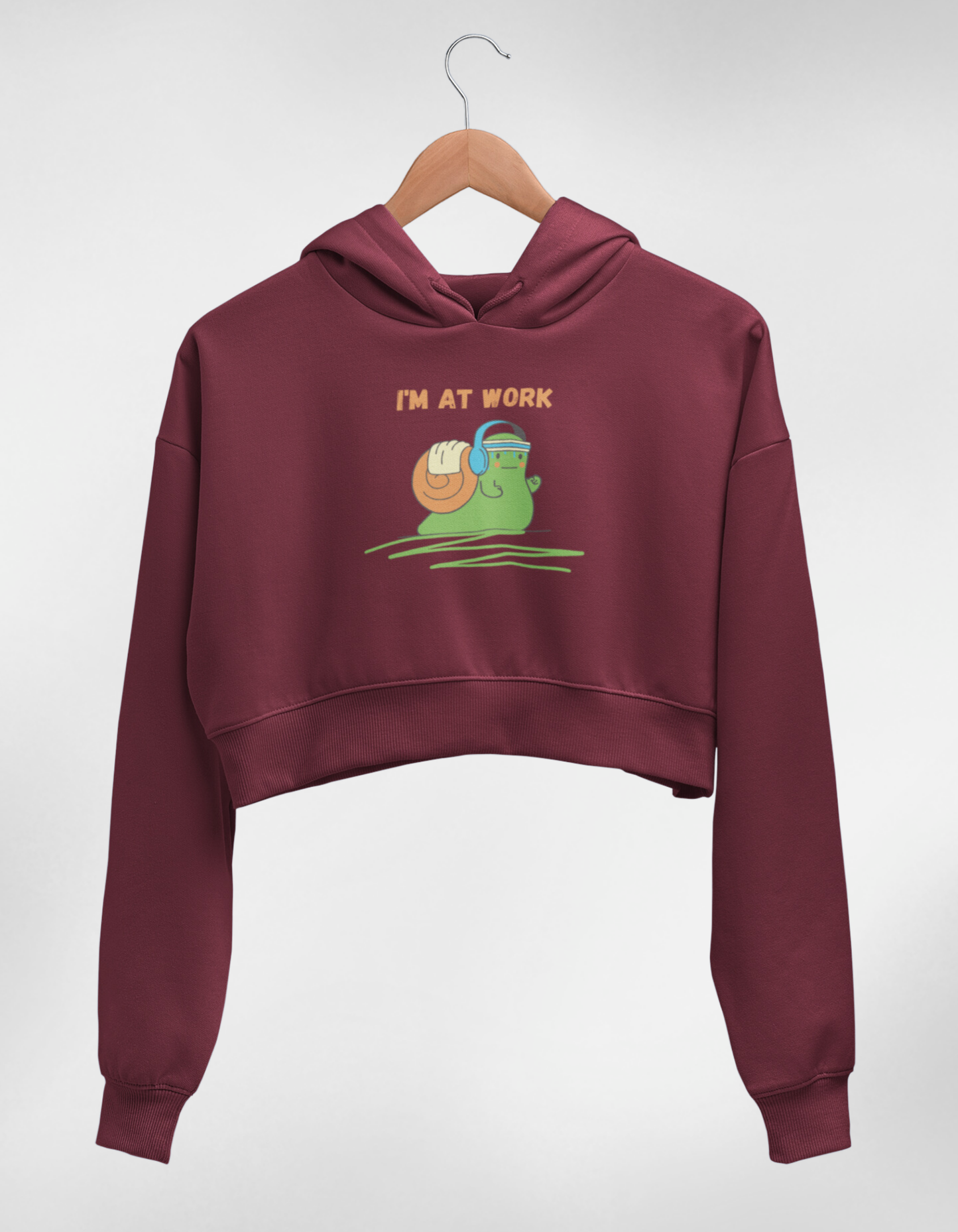 “I’m At Work” Women’s Crop Hoodie