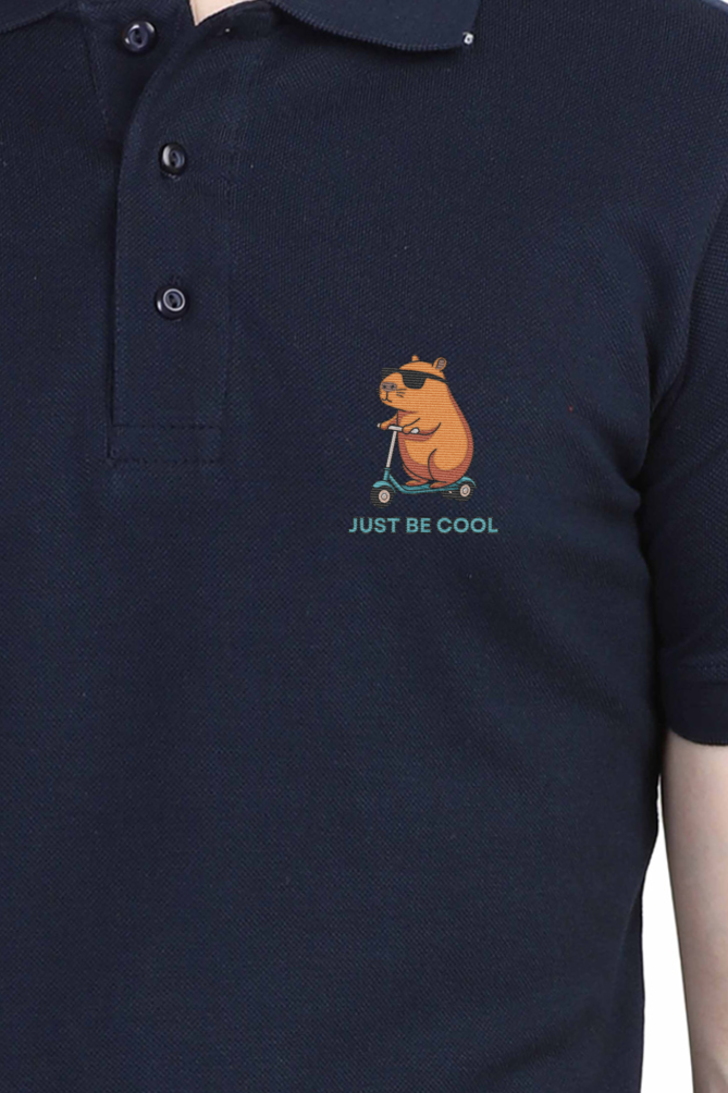 “Just Be Cool” Cotton Polo Shirt