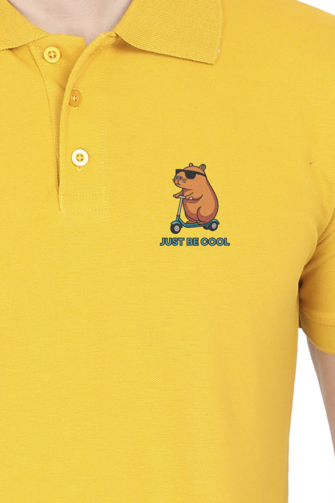 “Just Be Cool” Cotton Polo Shirt