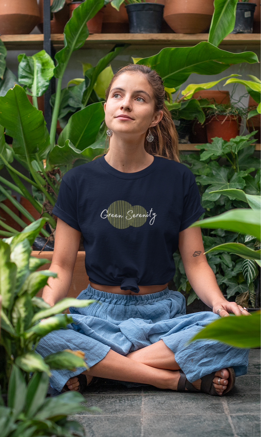 Green Serenity Minimalistic Classic Women T-Shirt