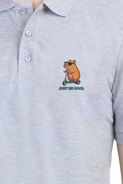 “Just Be Cool” Cotton Polo Shirt