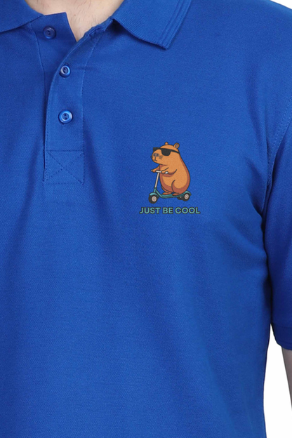 “Just Be Cool” Cotton Polo Shirt