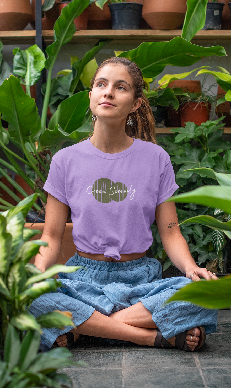 Green Serenity Minimalistic Classic Women T-Shirt