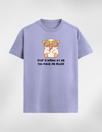 Premium Unisex Cotton T-Shirt - “Stop Staring at Me, You Make Me Blush”