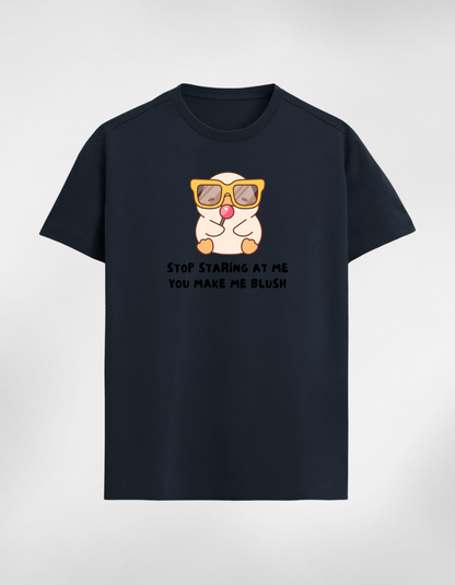 Premium Unisex Cotton T-Shirt - “Stop Staring at Me, You Make Me Blush”