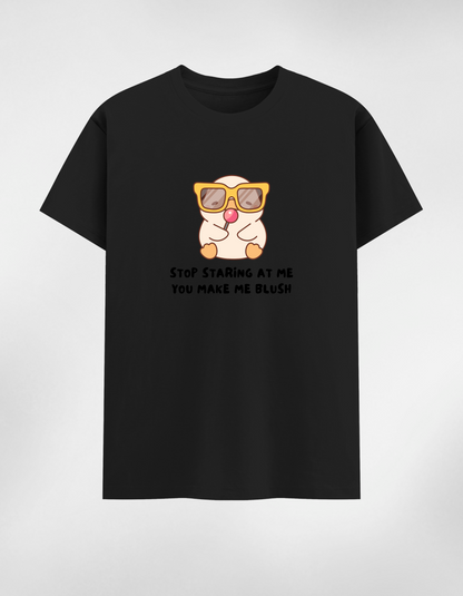 Premium Unisex Cotton T-Shirt - “Stop Staring at Me, You Make Me Blush”