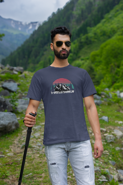 Mountain Calm – Retro Sunset Premium Tee