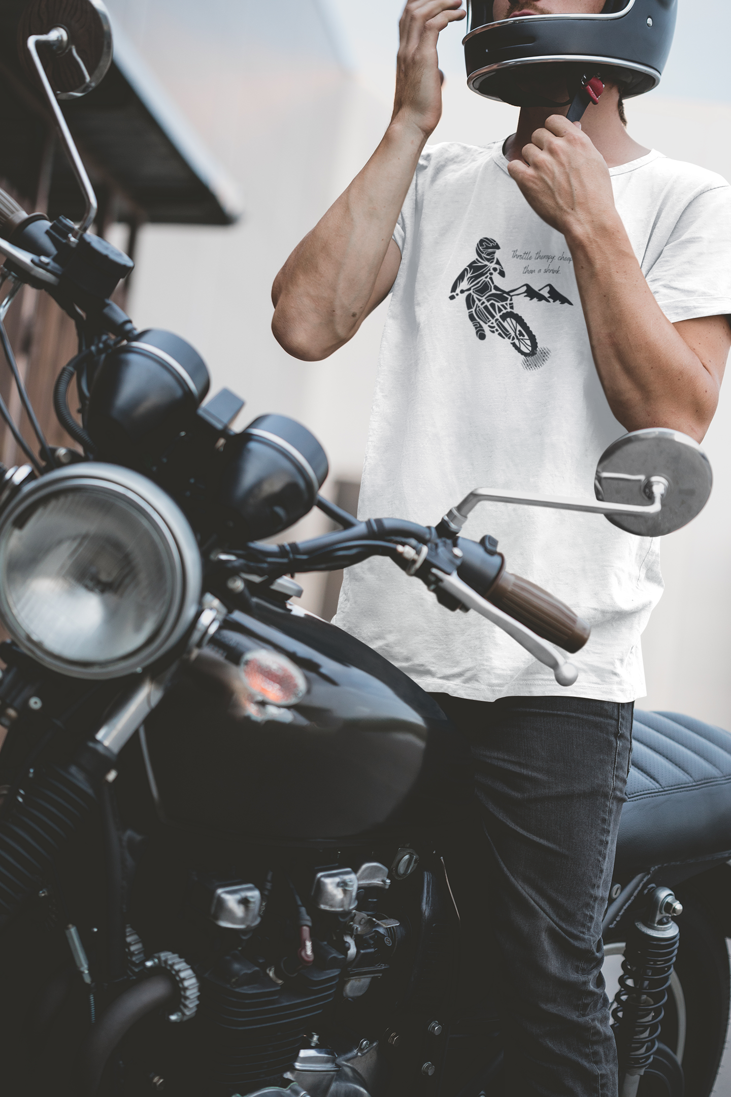 "Throttle Therapy" White Adventure Premium Tee